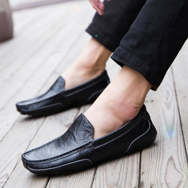 Herr Casual Skor Mode Läder Skor Peas Skor Fr2028 Black 40