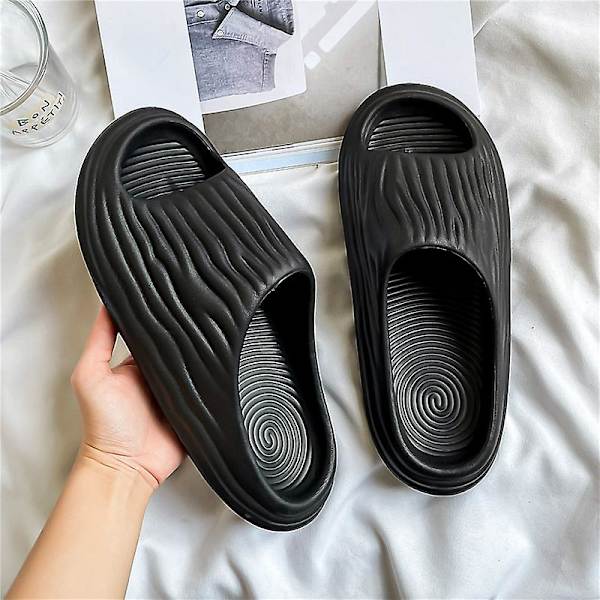 Strandtofflor för män Modesandaler Utomhus Halkfria inomhusskor 3B2038 Black 40-41