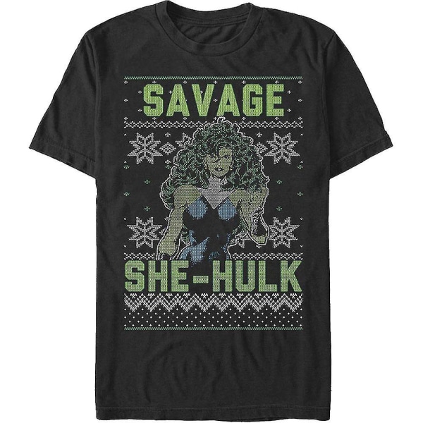 She-hulk Ugly Faux Knit Marvel Comics T-shirt L