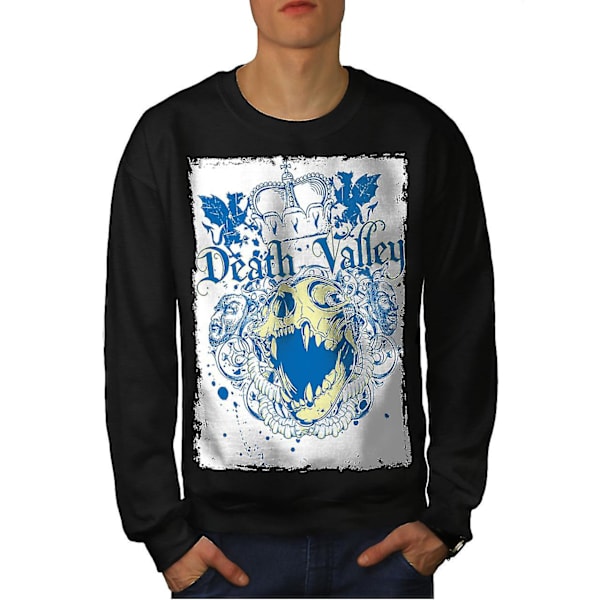 Death Valley King Skull Män Blacksweatshirt | Wellcoda L