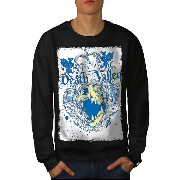 Death Valley King Skull Män Blacksweatshirt | Wellcoda XXL