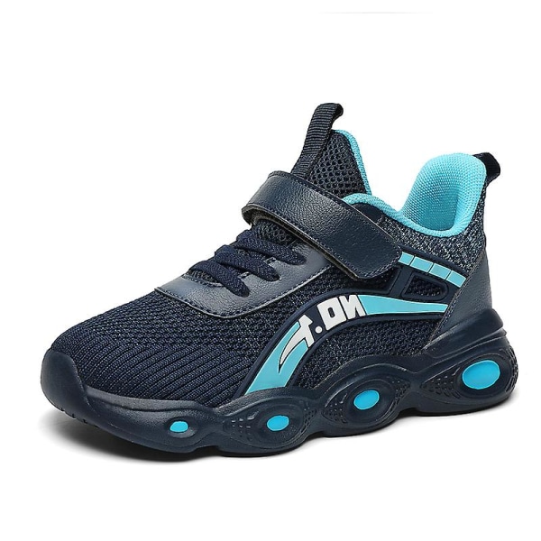 Barn Sneakers Andas löparskor Mode Pojkar Flickor Sportskor 3A670 BlackBlue 34