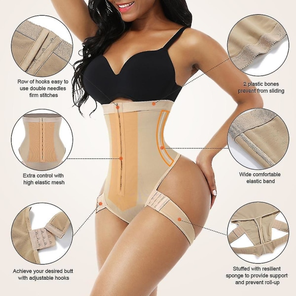 Hög midja Mage Butt Lifter Control Trosor Brief Booty Lift Seamless Shapewear Slimming Drag Underwear Body Shaper,beige M