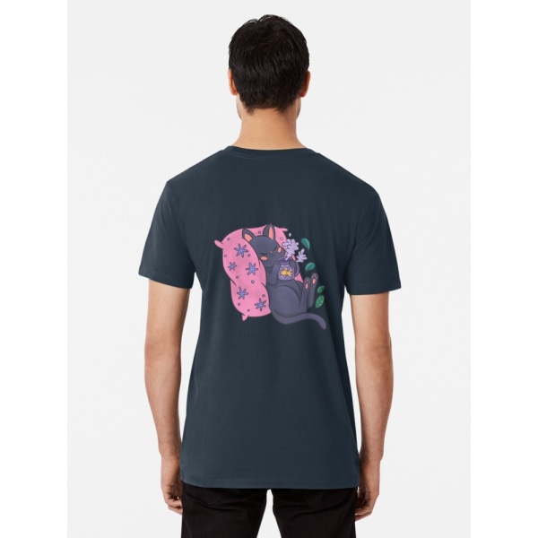 Söt Kitty med tekopp Premium T-shirt Navy 3XL_Back