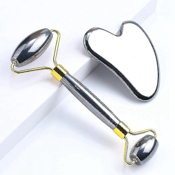 Terahertz Face Gua Sha Crystal Roller Ansiktsmassage Scratch Board Skönhet Hudvård Gouacheskrapa Guasha set