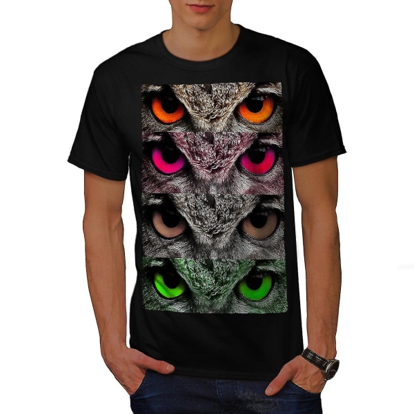 Owl Eye Nature Animal Men T-shirt L