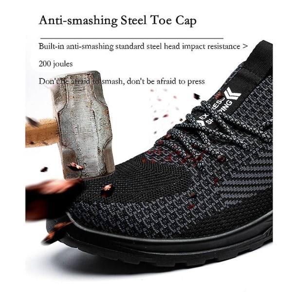 Lätta, punkteringsbeständiga, skyddsarbetsskor för män Sneakers 3C610 42