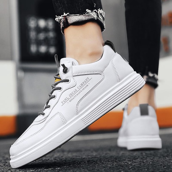 Casual för män Mode Platta Sneakers Löparskor som andas F1-6 White 39
