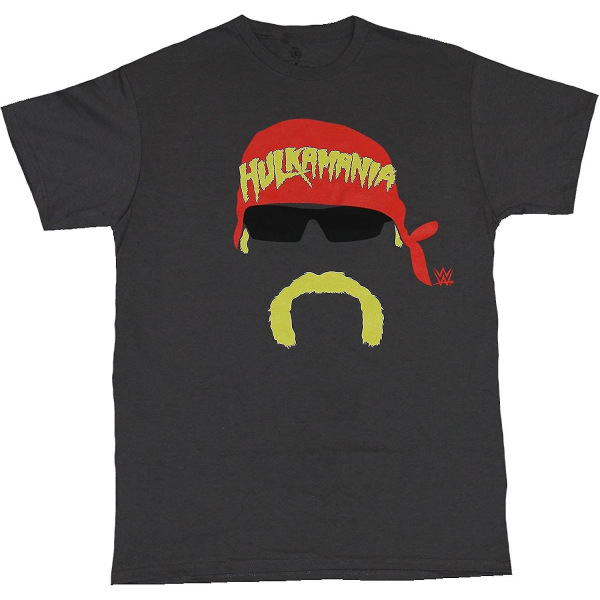 Hulk Hogan Herr T-shirt - Hulkamania Enkel Trefärgad Hulk Face Image (medium) Grå S