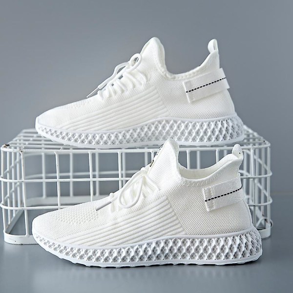 Dampromenadskor Andas Flying Woven Mesh joggingskor Halkfria sneakers 3Cc777 White 38