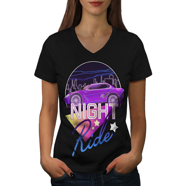 Night Ride Classic Car Women T-shirt L