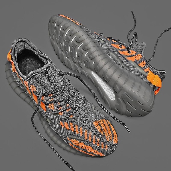 Herr Dam Sneakers Andas löparskor Mode Sportskor Yj8607-1 GrayOrange 44