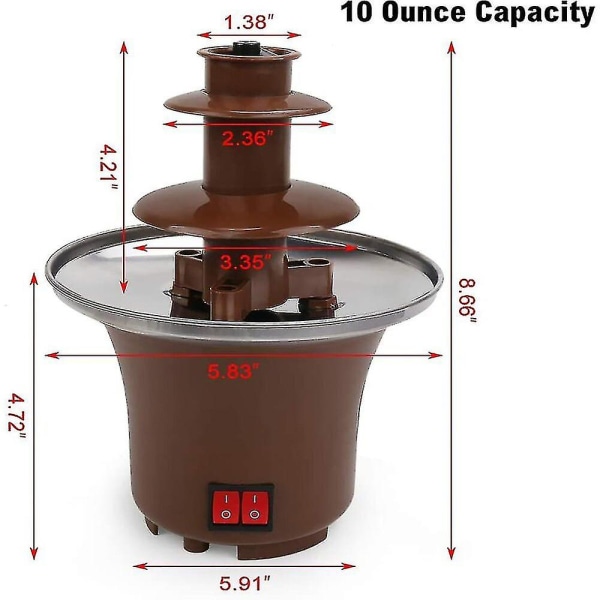 Familjefest Elektrisk trelagers chokladfontän för Mini Elektrisk chokladsmälttorn med extern uppvärmning