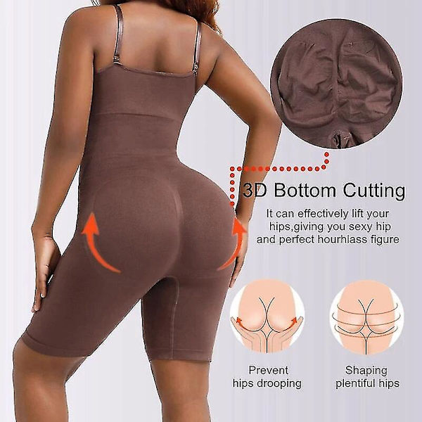 Bantningsbälte Magformare Korrigerande underkläder Waist trainer Kroppsformare Shapewear Butt Lifter Reductive Strip Kvinna,brun M L