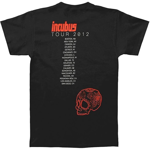 Incubus Sparrow 2012 Tour Slim Fit T-shirt för män, liten svart L