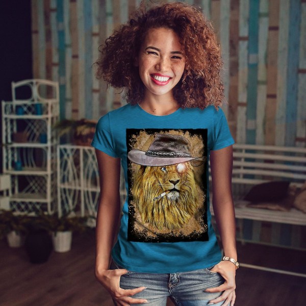 Rökande Lion Beast Kunglig T-shirt för kvinnor L