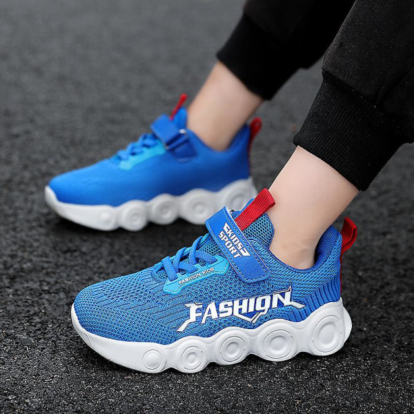 Sneakers för barn som andas löparskor Mode Sportskor 2D996 Blue 30