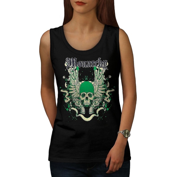 Wings Funk Gothic Skull Dam Blacktank Top | Wellcoda L