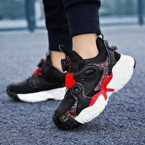 Barn Sneakers Pojkar Basketskor Halkfria Barn Sportskor 3B2296 BlackRed 35