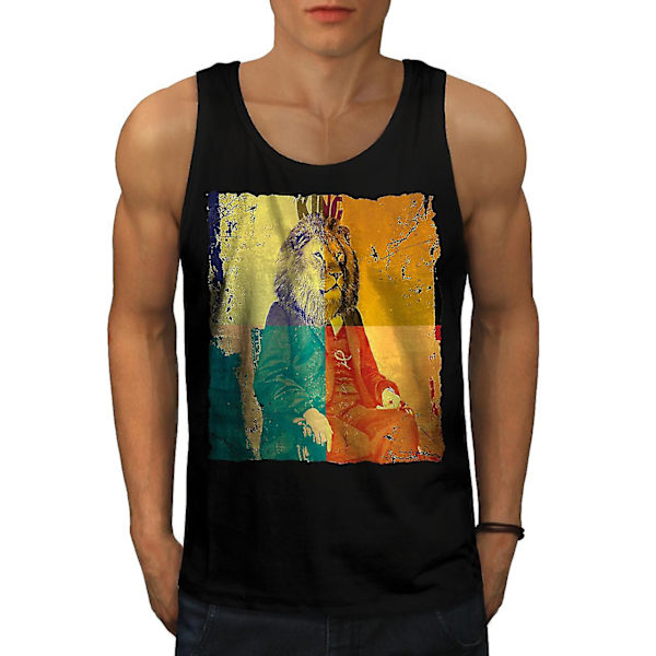 Lion President Animal Men Blacktank Top XL