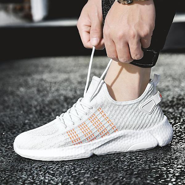 Lätta modesneakers för löpning för män 9067 White 41