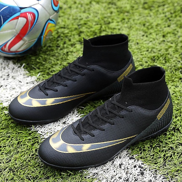 Fotbollsskor för män Aldult Fotbollsskor Grästräning Sport Skor Sneakers 3C2150 Black 39