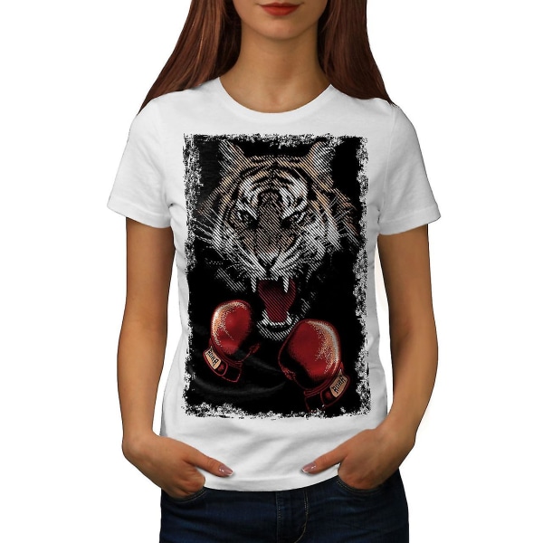 Tiger Boxer Handskar Vit skjorta för kvinnor XXL
