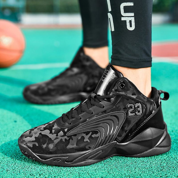 Basketskor för män Aldult Bekväma Sneakers Utomhussportskor 3B9220 Black 44