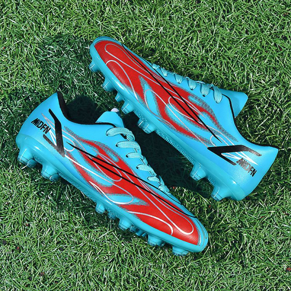 Fotbollsskor för män Halkfria fotbollsskor Klossar Gräs Fotbollssneakers Yj227-1 Blue 42