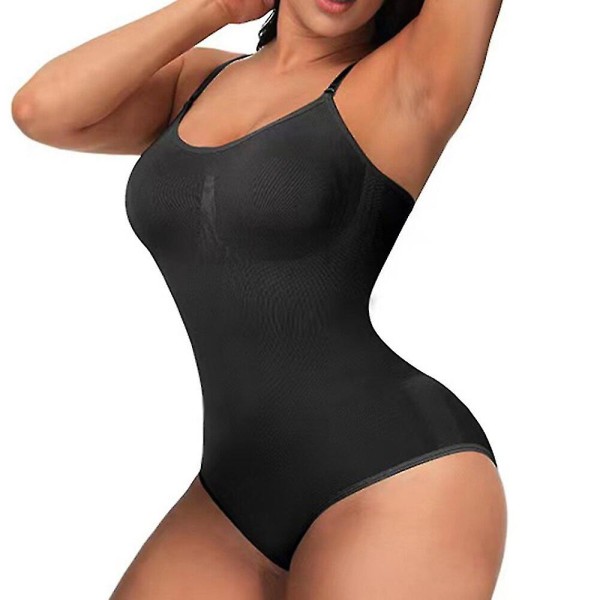 Seamless Shapewear Body för kvinnor Magkontroll Butt Lifter Body Shaper Osynlig under klänning Bantningsrem Stringunderkläder, svart