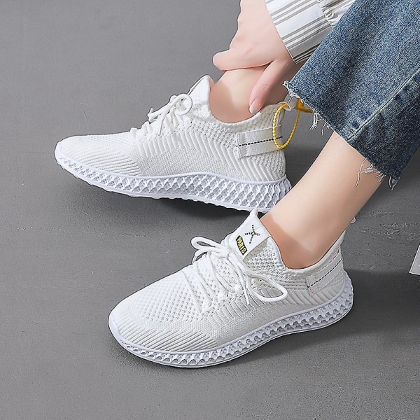 Dampromenadskor Andas Flying Woven Mesh joggingskor Halkfria sneakers 3Cc111 White 38