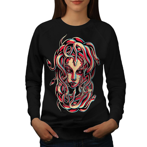 Medusa Queen Snake Women Blacksweatshirt | Wellcoda XXL