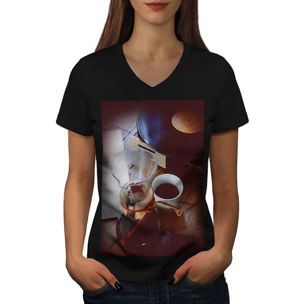 Morgon kaffe konst musik kvinnor T-shirt M