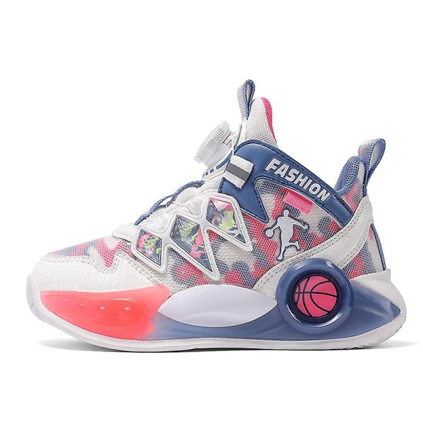 Barn Sneakers Pojkar Basketskor Halkfria Barn Sportskor 3B2325 WhitePink 38