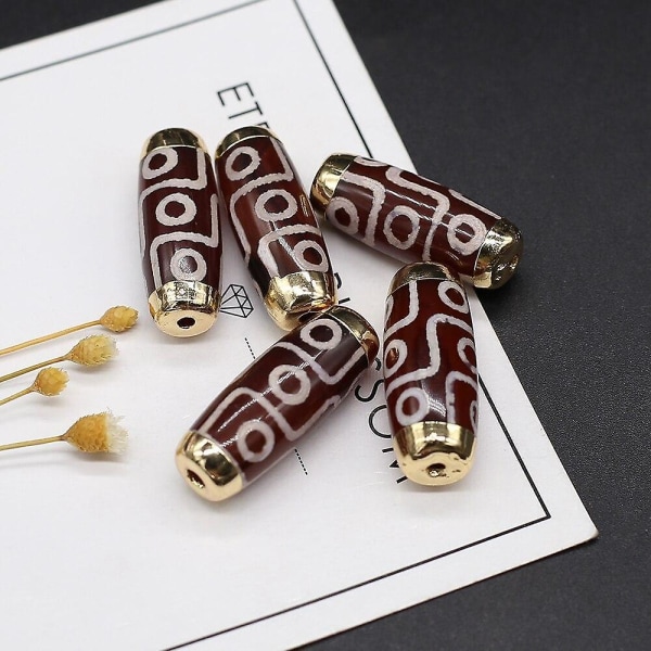 2st Energi Naturstenshänge Cylindriska Tianzhu-pärlor för smyckenstillverkning DIY-halsband armband