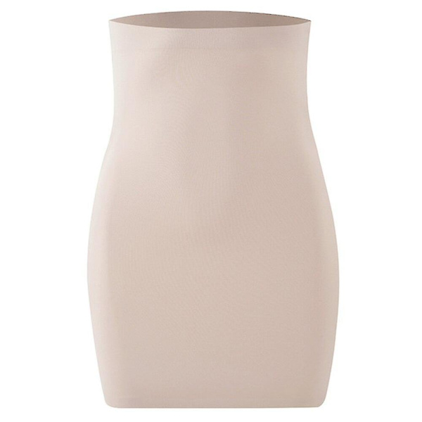 Hög midja Magkontroll Slips Kvinna Sömlös Bantning Halv Slip Underkläder Shapewear Body Shaper Underklänning Underklänning Shapers,beige L