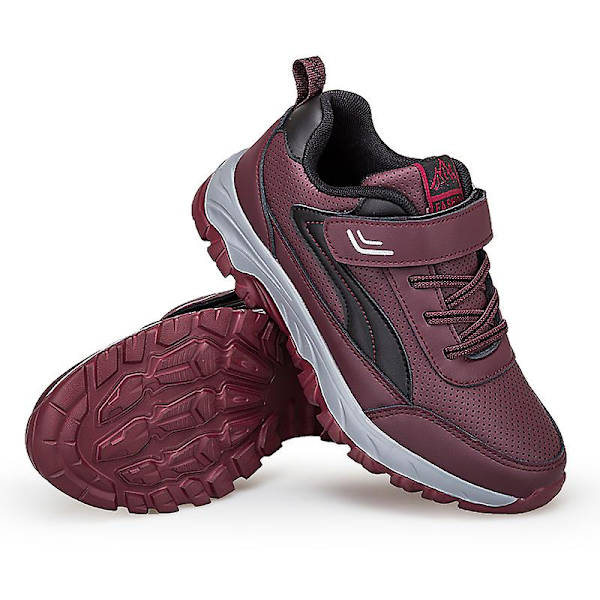 Herr Dam Sneakers Andas Promenadskor Mode Sportskor Äldre Skor Q201 Red 37