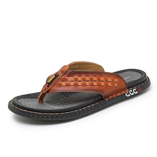 Herr Sport Flip Flops Komfort Casual Stringsandaler Utomhus 3C8611 Brown 38