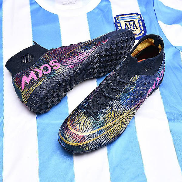 Fotbollsskor för män Halkfria fotbollsskor Klossar Gräs Fotbollssneakers Yj332 Black 39