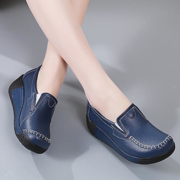 Damskor för casual Loaferskor Mammaskor 3A5588 Blue 40