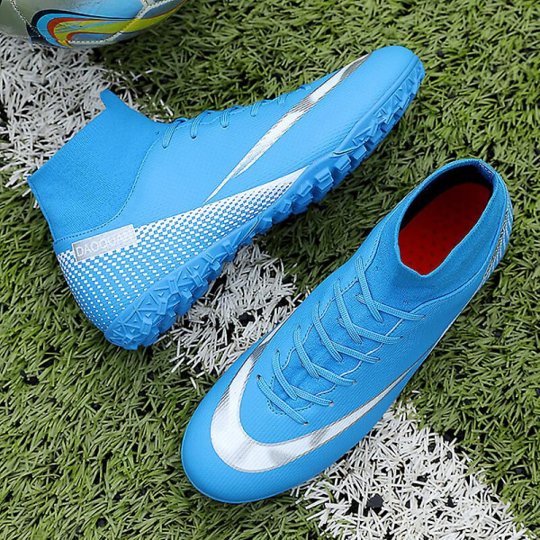 Fotbollsskor för män Aldult Fotbollsskor Grästräning Sport Skor Sneakers 3C2150 Blue 39