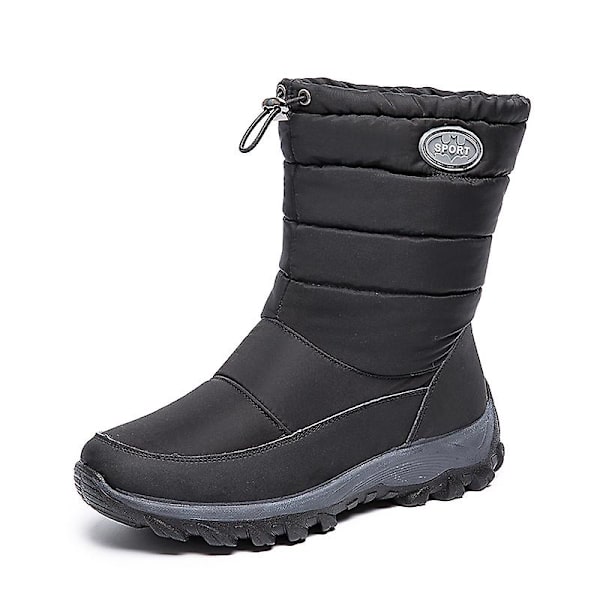 Herr Dam Vintersnöskor Vattentåliga skor Anti-halk Casual Lätt vandringskänga K05 Black 41