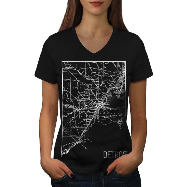 America City Detroit T-shirt för kvinnor S
