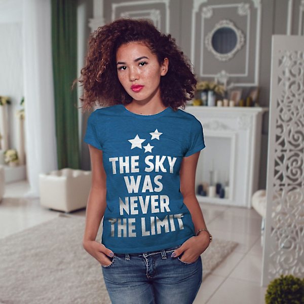 Sky Is Limit Saying Kunglig T-shirt för kvinnor M