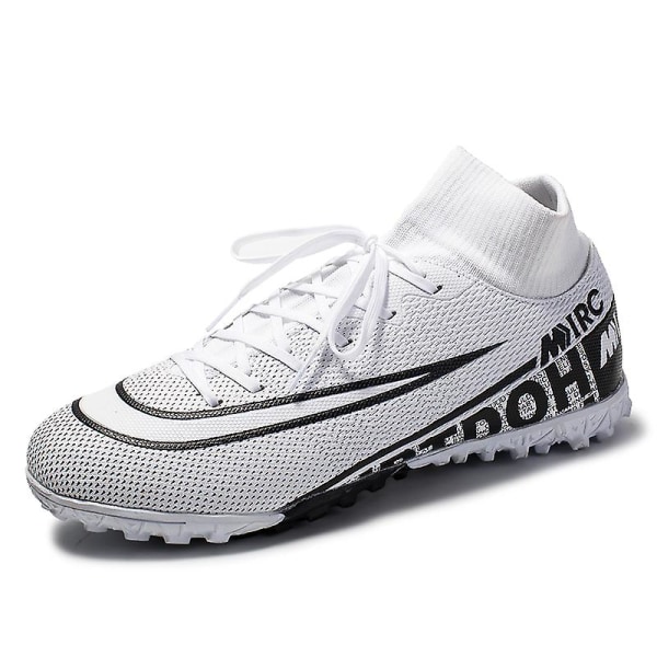 Fotbollsskor för män Halkfria fotbollsskor Klossar Gräs Fotbollssneakers Yj8508A White 38