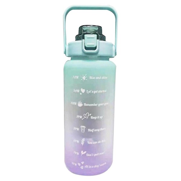 Utomhus vattenflaska Time Marker 2l Motiverande flaska presenter green