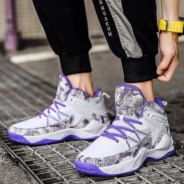 Basketskor för män Aldult Bekväma Sneakers Utomhussportskor 3B693 Purple 36