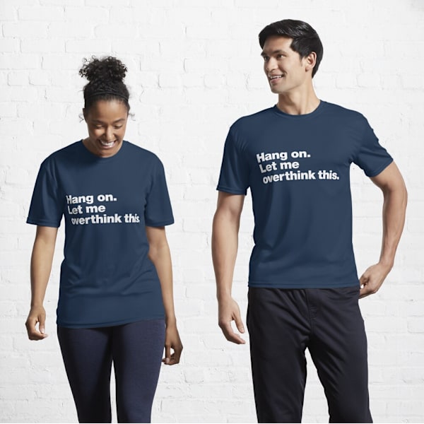 Vänta. Låt mig övertänka detta. Aktiv T-shirt Navy L_Front