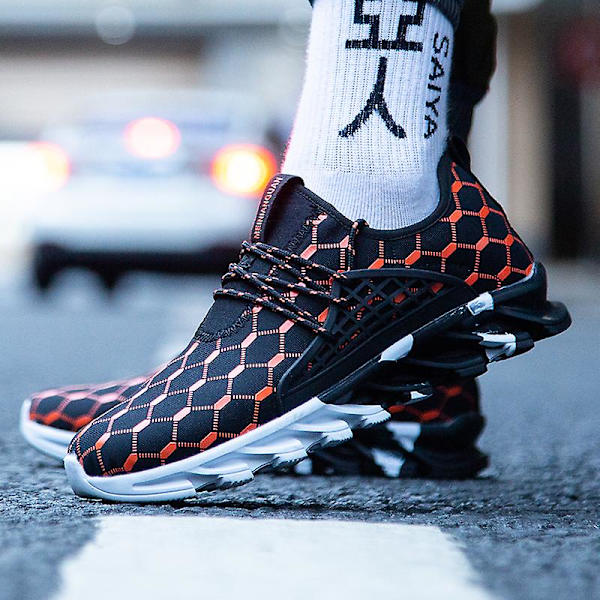 Herrsneakers Andas löparskor Mode Sportskor 3A1701 BlackOrange 41