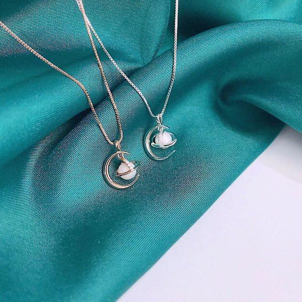 Silver Moon Pearl Planet Halsband - C N00049